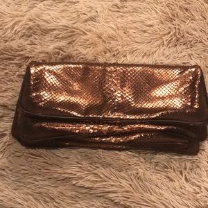 Bottega Veneta Bronze Snakeskin Handbag